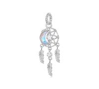 ZUOHUI Breloques en perles attrape-rêves en cuivre plaqué platine for la fabrication de bijoux, motif ciel étoilé, cadeau for femme, compatible avec les bracelets européens(YIC155)