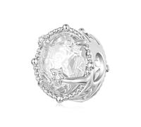 ZUOHUI Breloques en perles attrape-rêves en cuivre plaqué platine for la fabrication de bijoux, motif ciel étoilé, cadeau for femme, compatible avec les bracelets européens(YIC151)