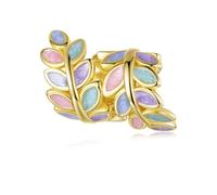 ZUOHUI Breloques feuilles d'automne colorées en argent sterling 925 for bracelets et colliers Pandora, fournitures de fabrication de bijoux DIY