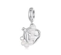 ZUOHUI Breloques for sac à main en argent sterling S925 - Élégant pendentif en nacre for bracelets Pandora, Biagi, Troll et Chamilia (2,2 x 1,7 cm)