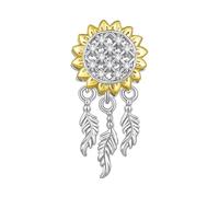 ZUOHUI Breloques tournesol en argent sterling 925 pour bracelet Pandora, collection « Esprit de Lumière », cadeau festif et création de bijoux à faire soi-même.(BSC820)