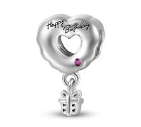 ZUOHUI Charm en forme de ballon en forme de cœur en argent sterling 925 for femme - Perle fantaisie et originale for création de bracelets | Cadeau idéal for un anniversaire ou la fête des Mères