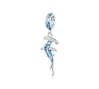 ZUOHUI Charms en argent sterling S925 sur le thème des animaux marins pour la création de bijoux DIY par les femmes vie marine pour bracelets compatibles avec Pandora(Squalo martello BSC1268)