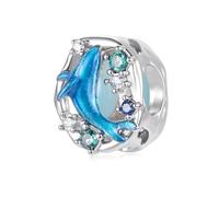 ZUOHUI Charms en argent sterling S925 sur le thème des animaux marins pour la création de bijoux DIY par les femmes vie marine pour bracelets compatibles avec Pandora(Balena BSC1271)