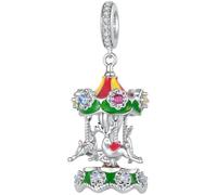 ZUOHUI Cuivre Plaqué Fête Arbre Cerf Charm for Pandora | Trou 4,5mm convient à Troll Biagi Chamilia émail pomme DIY bijoux cadeau for elle Pendentif pendant Anniversaire Noël