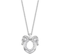 ZUOHUI Cuivre plaqué platine Fer à Cheval Collier Femmes Hommes | Unisexe Pendentif Forme U Chaîne Chopin 60+5cm Cadeau for Elle ou Lui Anniversaire Saint-Valentin Noël Fête des Mères