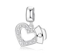 ZUOHUI Ensemble de breloques anatomiques médicales S925 (cœur, cerveau, os) | Argent sterling oxydé | Bijoux et cadeaux compatibles Pandora for infirmières et sœurs(E)