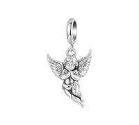 ZUOHUI Pendentif à breloque ours ange Cupidon en argent sterling - Cadeau de bijoux à faire soi-même S925 for femme, compatible avec les bracelets Pandora (2,8 x 1,4 cm, trou de 0,6 cm)(SCC3240)