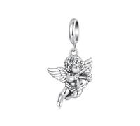 ZUOHUI Pendentif à breloque ours ange Cupidon en argent sterling - Cadeau de bijoux à faire soi-même S925 for femme, compatible avec les bracelets Pandora (2,8 x 1,4 cm, trou de 0,6 cm)(SCC3241)