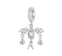 ZUOHUI Pendentif charm en argent sterling S925, série Champagne, compatible avec les bracelets Pandora, Biagi, Troll et Chamilia. Cadeau idéal for porte-clés, colliers et bracelets.(BSC1155)