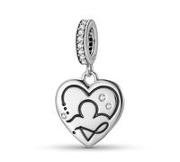 ZUOHUI Pendentif en argent sterling 925 for femme, en forme de cœur, orné de 12 constellations, compatible avec un bracelet Pandora.(Libra)