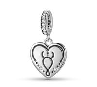 ZUOHUI Pendentif en argent sterling 925 for femme, en forme de cœur, orné de 12 constellations, compatible avec un bracelet Pandora.(Taurus)