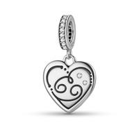 ZUOHUI Pendentif en argent sterling 925 for femme, en forme de cœur, orné de 12 constellations, compatible avec un bracelet Pandora.(Cancer)