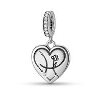 ZUOHUI Pendentif en argent sterling 925 for femme, en forme de cœur, orné de 12 constellations, compatible avec un bracelet Pandora.(Gemini)