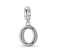 ZUOHUI Pendentif en argent sterling 925 style rétro for femme, composé de 26 lettres et orné de zirconiums cubiques, compatible avec les bracelets Pandora.(O)