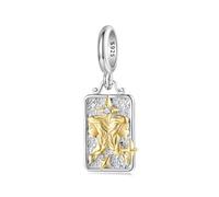 ZUOHUI Pendentif femme en argent sterling 925 avec 12 signes du zodiaque for la création de bijoux - Accessoires de perles uniques for bracelets et colliers for un anniversaire, la fête