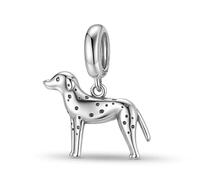 ZUOHUI Pendentif minimaliste en argent sterling 925 oxydé, représentant un chien, for bracelet Pandora.(Pug)