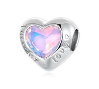ZUOHUI Perle Charm Coeur plaqué cuivre for Pandora Bracelet DIY