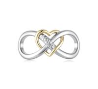 ZUOHUI Perle Charm Cœur Infini plaqué cuivre for Pandora Bracelet