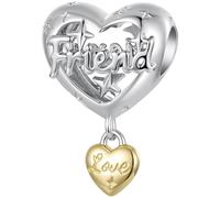 ZUOHUI Perle Charm Cœur plaqué cuivre for Pandora Bracelet DIY | Pendentif Pendant Compatible avec Troll Biagi Chamilia Famille Amour Bijouterie Cadeau Mariage Anniversaire