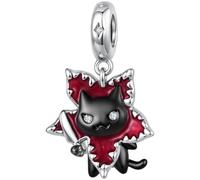 ZUOHUI Perle Charm Halloween Cuivre plaqué or noir for Pandora | Set de Perles compatible avec Troll Biagi Chamilia Bracelet Araignée Citrouille Lumineuses Bijouterie Cadeau for Elle
