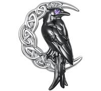 ZUOHUI Perle Charm Lune Corbeau Plaqué Cuivre for Pandora Bracelet DIY | Pendentif Pendant Plaquée Compatible avec Troll Biagi Chamilia Bijouterie Cadeau Femme Anniversaire Saint-Valen Noël