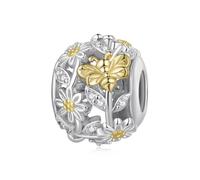 ZUOHUI Perle Charm Marguerite Abeille plaqué cuivre for Pandora Bracelet