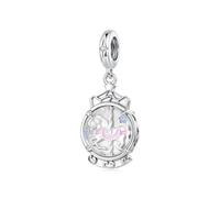 ZUOHUI Perle de charme de carrousel de boule de cristal d'argent sterling S925, pendentif de fabrication de bijoux de bricolage for des colliers de bracelets, cadeau romantique for les femmes