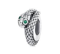 ZUOHUI Perle d'espacement serpent vintage en silicone - Breloques en argent sterling 925 pour bracelets Pandora, création de bijoux DIY, cadeaux pour femmes, sœurs et adultes