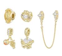 ZUOHUI Perles Charm Argent Sterligne Cône Pin Papillon Automne for Pandora | Compatible avec les bracelets Troll, Biagi et Chamilia Cadeau pour elle Fournitures de bijouterie