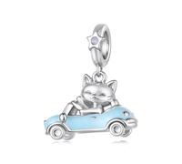 ZUOHUI Perles Charm Chat Bus Rose Plaqué Cuivre for Pandora Bracelet DIY