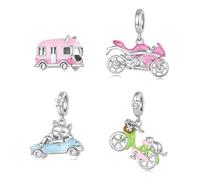 ZUOHUI Perles Charm Chat Bus Rose Plaqué Cuivre for Pandora Bracelet DIY