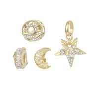 ZUOHUI Perles Charm Étoile Lune Plaqué Cuivre for Pandora Bracelet DIY