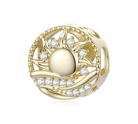 ZUOHUI Perles Charm Étoile Lune Plaqué Cuivre for Pandora Bracelet DIY