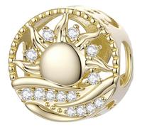 ZUOHUI Perles Charm Étoile Lune Plaqué Cuivre for Pandora Bracelet DIY | Charme Dangle Céleste compatible avec Troll Biagi Chamilia DIY Fournitures Bijouterie Cadeau for Elle