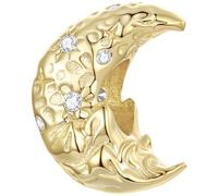 ZUOHUI Perles Charm Étoile Lune Plaqué Cuivre for Pandora Bracelet DIY | Charme Dangle Céleste compatible avec Troll Biagi Chamilia DIY Fournitures Bijouterie Cadeau for Elle