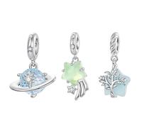 ZUOHUI Perles Charm Planète Étoile Plaqué Cuivre for Pandora Bracelet