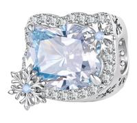 ZUOHUI Perles Charme Flocon de Neige Verre Cuivre Plaqué for Pandora | Compatible avec Troll Biagi Chamilia Bracelet DIY Fabrication Bijoux Cadeau for Femmes Pendentif Pendant Noël