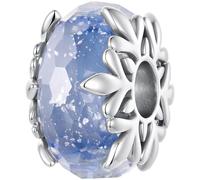 ZUOHUI Perles Charme Flocon de Neige Verre Cuivre Plaqué for Pandora | Compatible avec Troll Biagi Chamilia Bracelet DIY Fabrication Bijoux Cadeau for Femmes Pendentif Pendant Noël