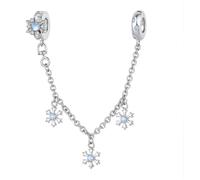 ZUOHUI Perles Charme Flocon de Neige Verre Cuivre Plaqué for Pandora | Compatible avec Troll Biagi Chamilia Bracelet DIY Fabrication Bijoux Cadeau for Femmes Pendentif Pendant Noël