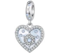 ZUOHUI Perles Charme Flocon de Neige Verre Cuivre Plaqué for Pandora | Compatible avec Troll Biagi Chamilia Bracelet DIY Fabrication Bijoux Cadeau for Femmes Pendentif Pendant Noël