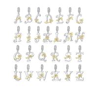 ZUOHUI Perles Charme Lettre Arc en Cuivre Plaqué for Bracelet Pandora