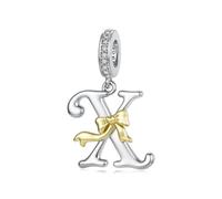 ZUOHUI Perles Charme Lettre Arc en Cuivre Plaqué for Bracelet Pandora