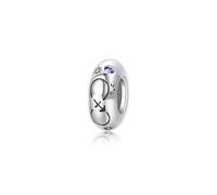ZUOHUI Perles intercalaires en argent sterling S925 avec 12 constellations et zircon | Création de bijoux DIY et cadeau d'anniversaire for femme (trou de 4,5 mm)(PA0167-9 (Sagittarius))