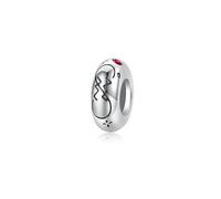 ZUOHUI Perles intercalaires en argent sterling S925 avec 12 constellations et zircon | Création de bijoux DIY et cadeau d'anniversaire for femme (trou de 4,5 mm)(PA0167-11 (Aquarius))