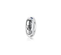 ZUOHUI Perles intercalaires en argent sterling S925 avec 12 constellations et zircon | Création de bijoux DIY et cadeau d'anniversaire for femme (trou de 4,5 mm)(PA0167-6 (Virgo))