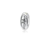 ZUOHUI Perles intercalaires en argent sterling S925 avec 12 constellations et zircon | Création de bijoux DIY et cadeau d'anniversaire for femme (trou de 4,5 mm)(PA0167-12 (Pisces))