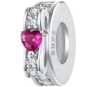 ZUOHUI Set de Perles Charme Cœur Ours Mignon 925 Argent for Pandora | Nœud Émail compatible avec Troll Biagi Chamilia Bracelet Mignonnes DIY Fournitures Bijouterie Cadeau for Elle