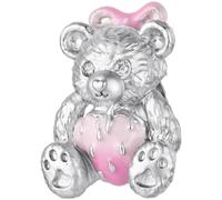 ZUOHUI Set de Perles Charme Cœur Ours Mignon 925 Argent for Pandora | Nœud Émail compatible avec Troll Biagi Chamilia Bracelet Mignonnes DIY Fournitures Bijouterie Cadeau for Elle