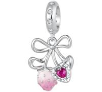 ZUOHUI Set de Perles Charme Cœur Ours Mignon 925 Argent for Pandora | Nœud Émail compatible avec Troll Biagi Chamilia Bracelet Mignonnes DIY Fournitures Bijouterie Cadeau for Elle